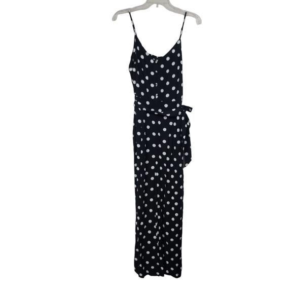 J. Crew Pants - J. Crew Black White Polka Dot Belted Sleeveless Jumpsuit 8